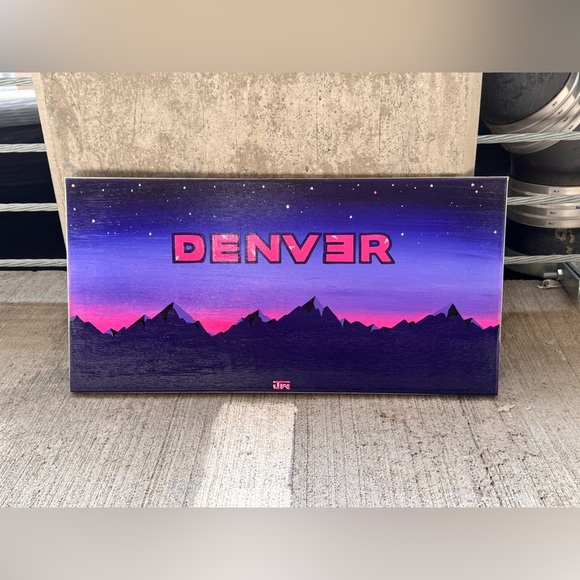Original Art By Colorado Artist Acrylic Paint On Unframed Canvas 12 X 24 - Picture 1 of 5